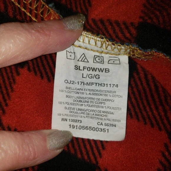 RIDERS BY LEE Flannel Lined Denim Shirt Size Large - Picture 4 of 9